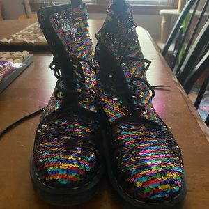 Dr Martens Rainbow Sequin Boots